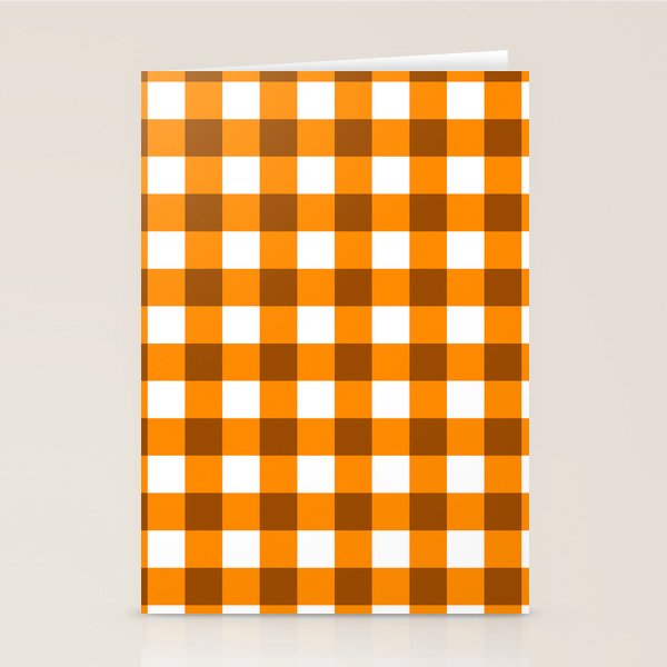 Retro Orange Gingham Check Stationery Card Gallery Image 2