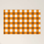 Retro Orange Gingham Check Welcome Mat Gallery Image 1