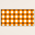 Retro Orange Gingham Check Desk Mat Gallery Image 3