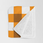 Retro Orange Gingham Check Throw Blanket Gallery Image 3