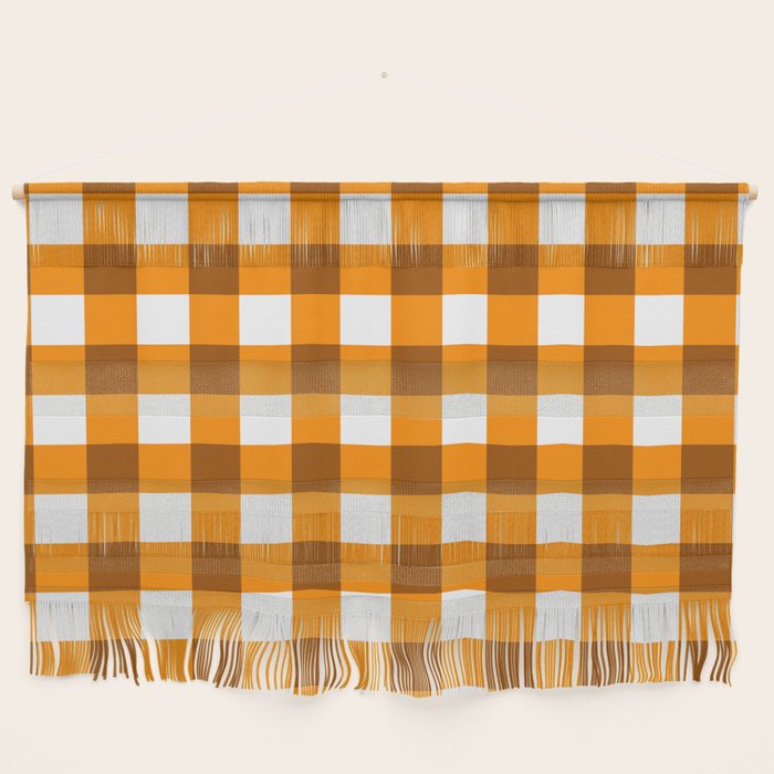 Retro Orange Gingham Check Wall Hanging Gallery Image 1