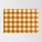 Retro Orange Gingham Check Rug Gallery Image 2