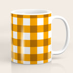 Retro Orange Gingham Check Coffee Mug Gallery Image 1