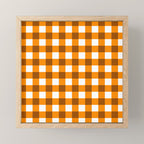 Retro Orange Gingham Check Mini Art Print Gallery Image 1