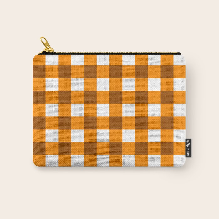 Retro Orange Gingham Check Carry All Pouch Gallery Image 1