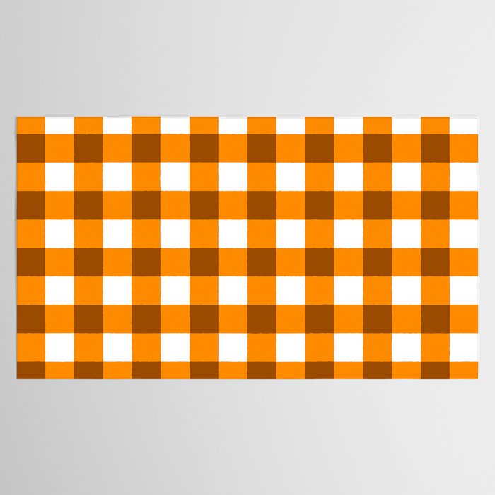 Retro Orange Gingham Check Tablecloth Gallery Image 2