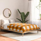 Retro Orange Gingham Check Comforter Gallery Image 2