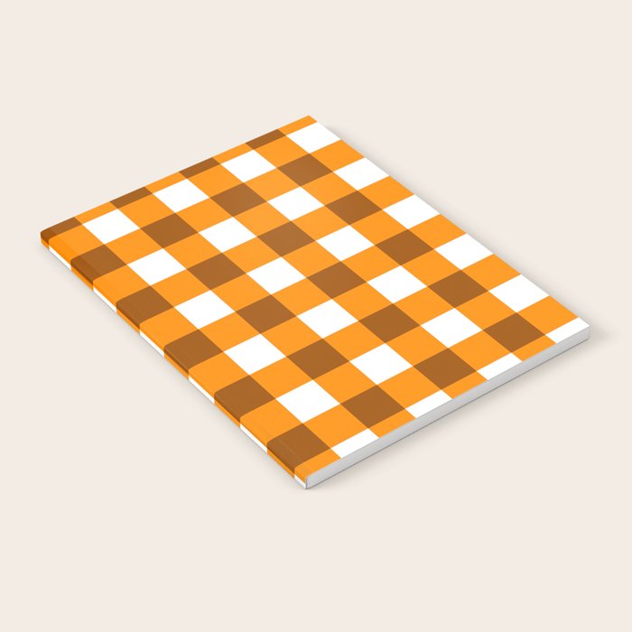 Retro Orange Gingham Check Notebook Gallery Image 2