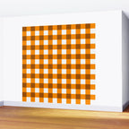 Retro Orange Gingham Check Wall Mural Gallery Image 2