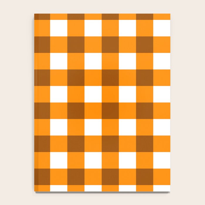 Retro Orange Gingham Check Notebook Gallery Image 4