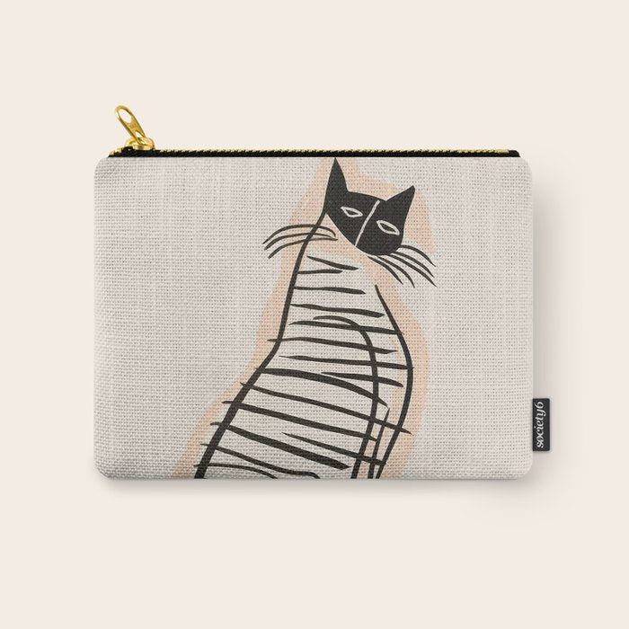 Abstract Cat in Lines Carry All Pouch Gallery Image 1