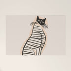 Abstract Cat in Lines Welcome Mat Gallery Image 1