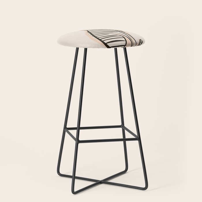 Abstract Cat in Lines Stool Gallery Image 1