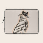 Abstract Cat in Lines Laptop Sleeve Gallery Image 1