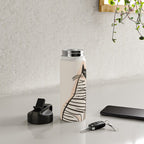 Abstract Cat in Lines Water Bottle Gallery Image 4
