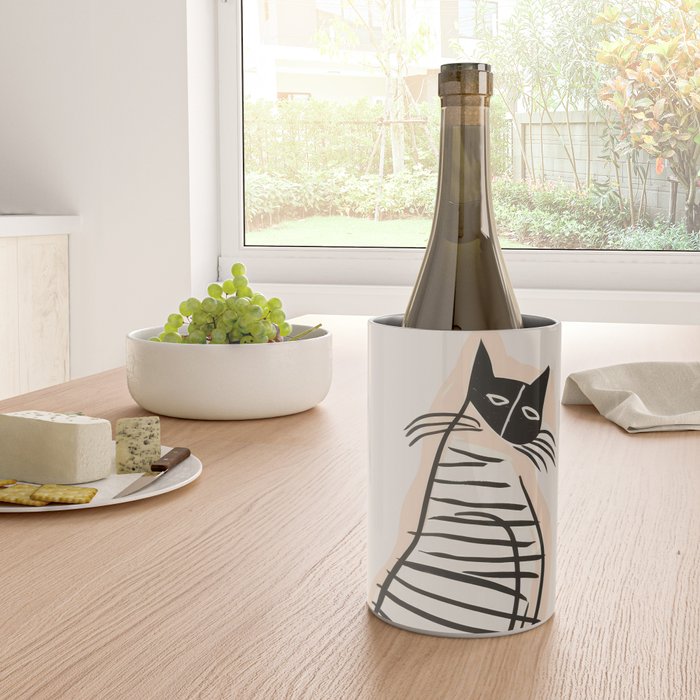 Abstract Cat in Lines Wine Chiller Gallery Image 4