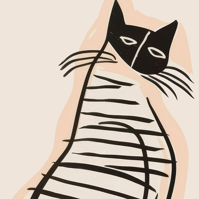 Abstract Cat in Lines Coffee Mug Gallery Image 2