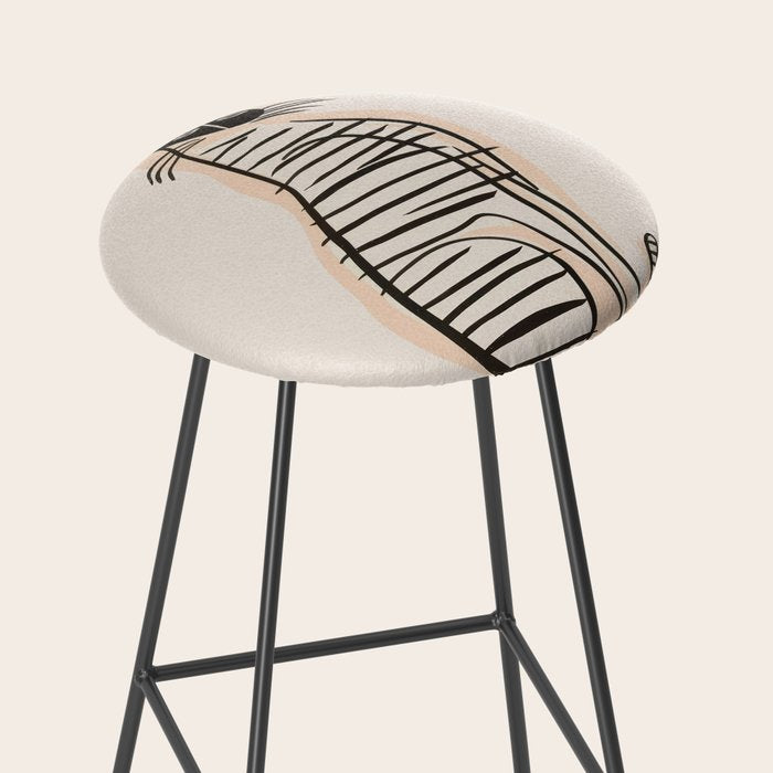Abstract Cat in Lines Stool Gallery Image 2