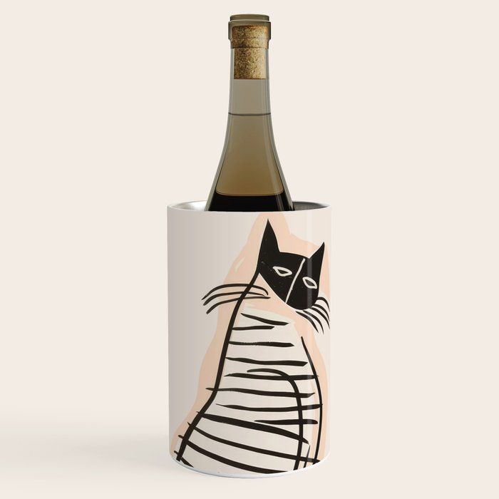 Abstract Cat in Lines Wine Chiller Gallery Image 1