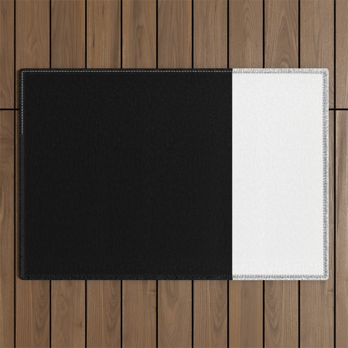 Color Block-Black and White Outdoor Rug Gallery Image 1
