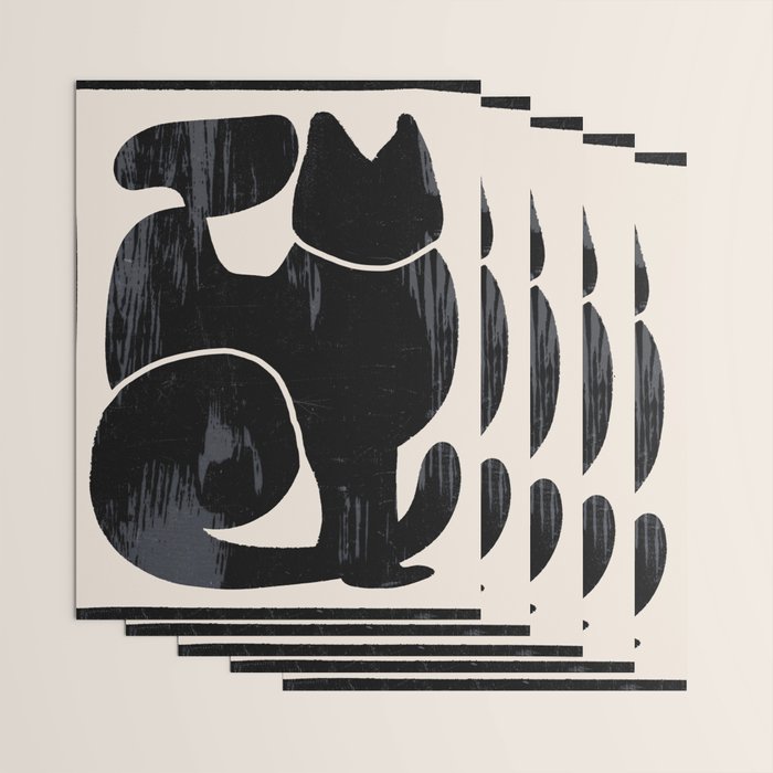 Modern Abstract Art Cat Wrapping Paper Gallery Image 3