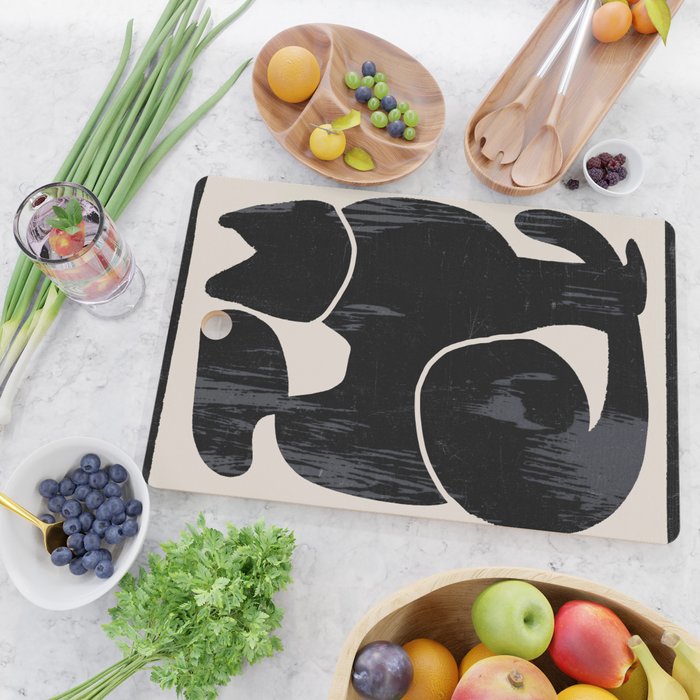 Modern Abstract Art Cat Cutting Board Gallery Image 2
