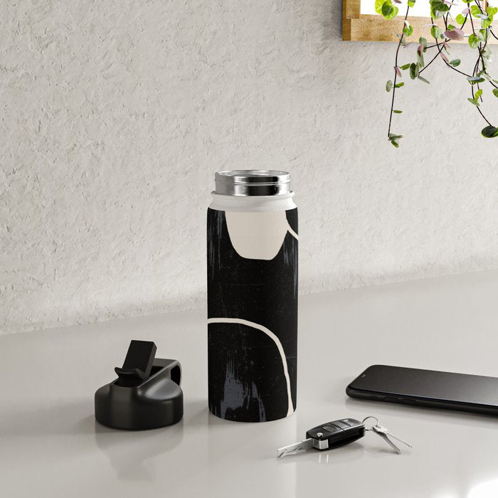 Modern Abstract Art Cat Water Bottle Gallery Image 4