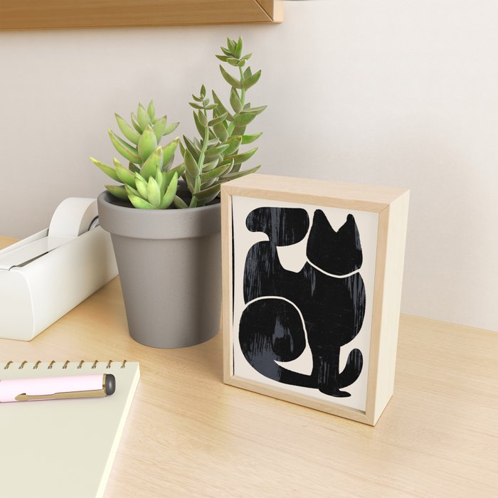 Modern Abstract Art Cat Mini Art Print Gallery Image 2