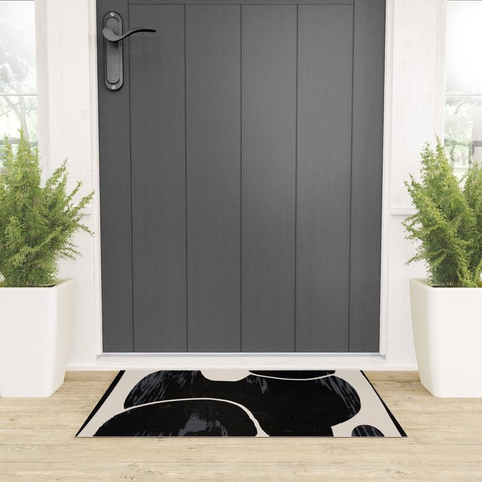 Modern Abstract Art Cat Welcome Mat Gallery Image 3