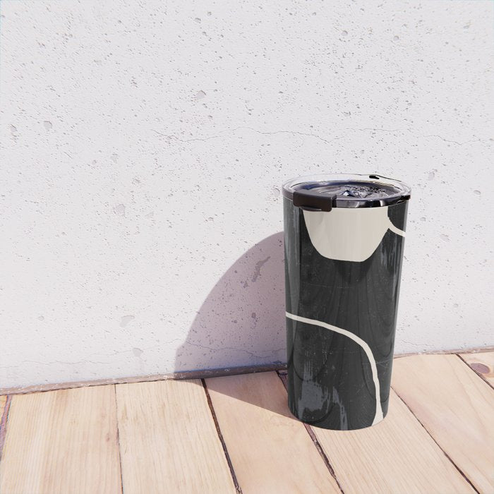 Modern Abstract Art Cat Travel Mug Gallery Image 4