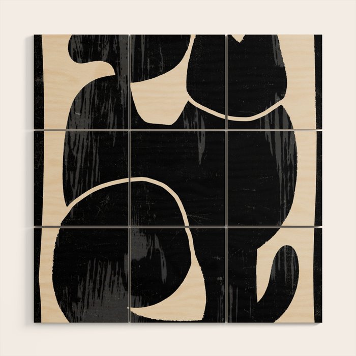 Modern Abstract Art Cat Wood Wall Art Gallery Image 1
