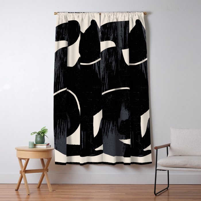 Modern Abstract Art Cat Window Curtain Gallery Image 1