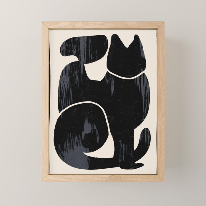 Modern Abstract Art Cat Mini Art Print Gallery Image 1