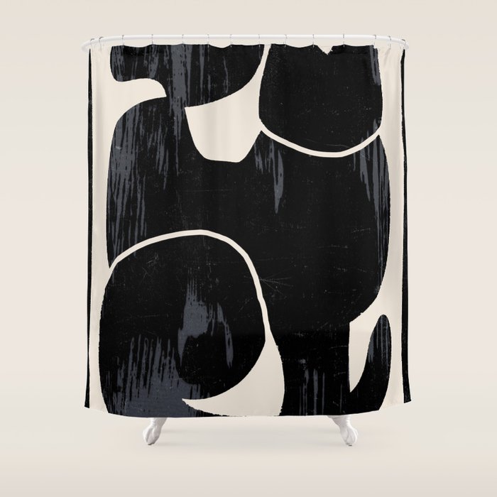 Modern Abstract Art Cat Shower Curtain Gallery Image 1