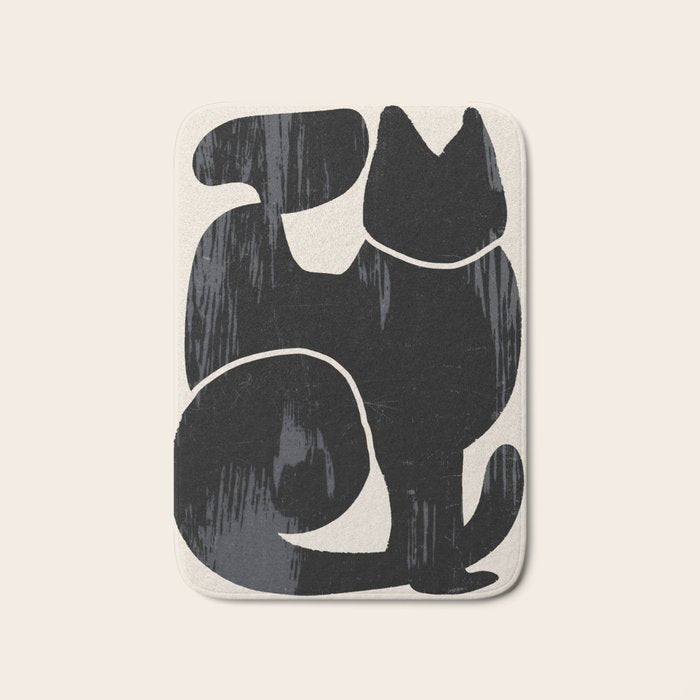 Modern Abstract Art Cat Bath Mat Gallery Image 1