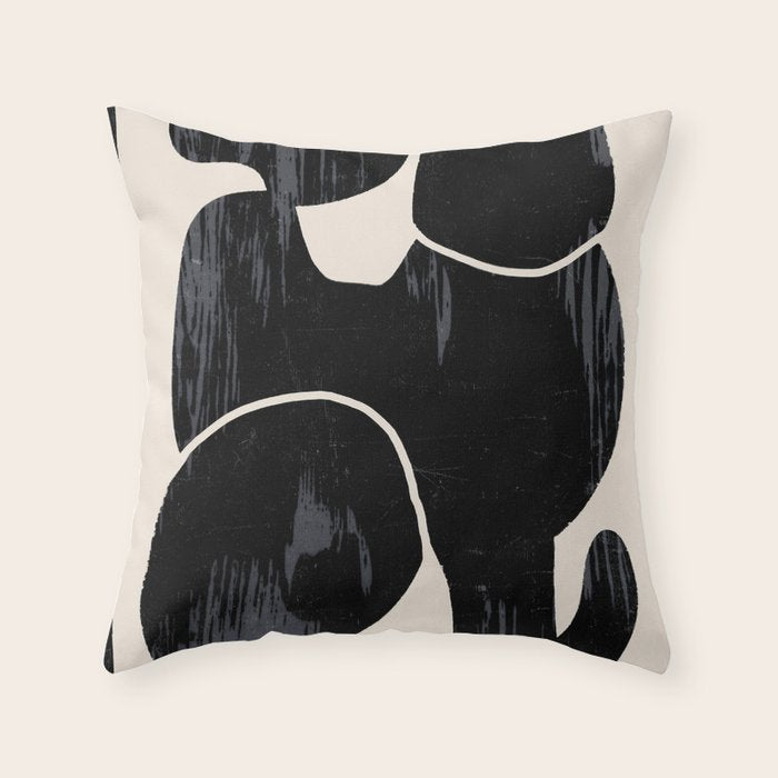 Modern Abstract Art Cat Throw Pillow Gallery Image 1