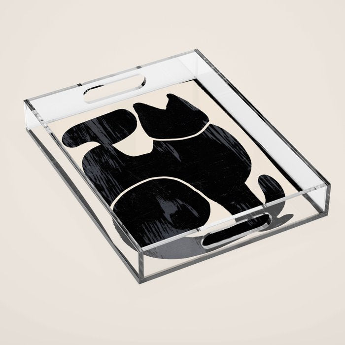 Modern Abstract Art Cat Acrylic Tray Gallery Image 1