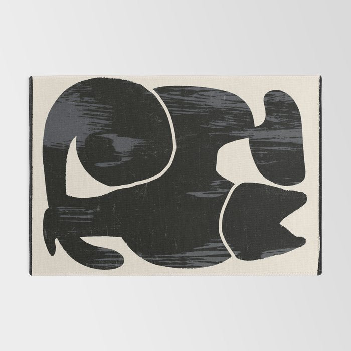 Modern Abstract Art Cat Rug Gallery Image 2