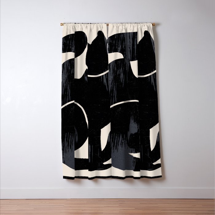 Modern Abstract Art Cat Window Curtain Gallery Image 3