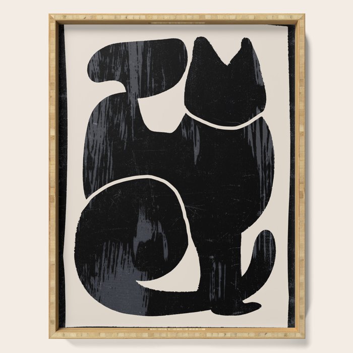 Modern Abstract Art Cat Serving Tray Gallery Image 1