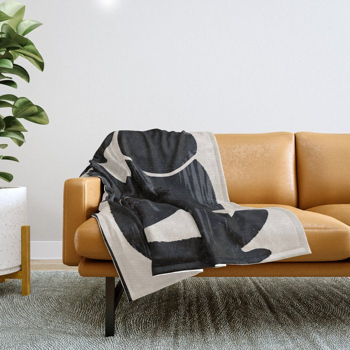 Modern Abstract Art Cat Throw Blanket Gallery Image 1