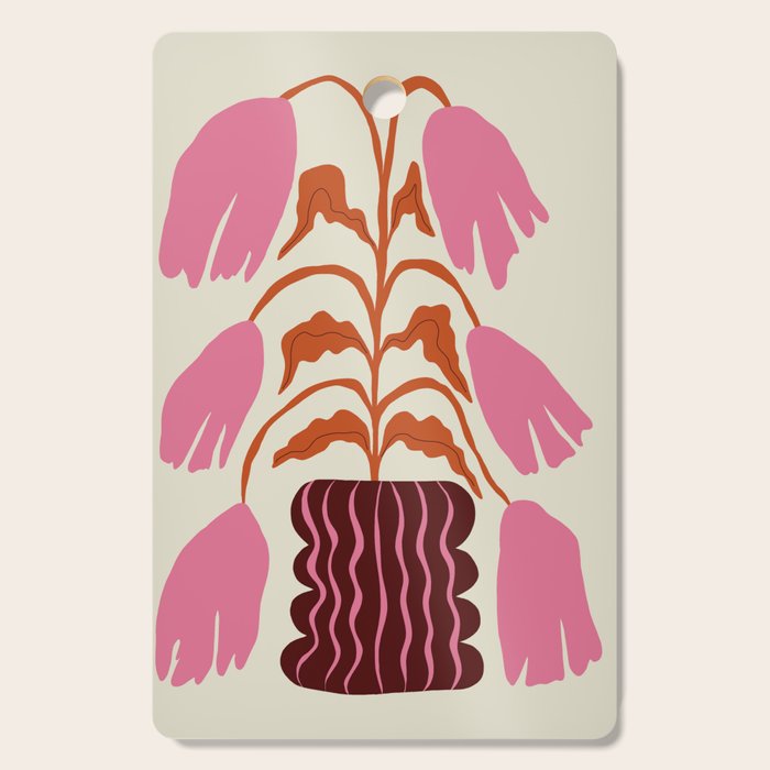 Pink dropping flower pottery   Cutting Board Gallery Image 1