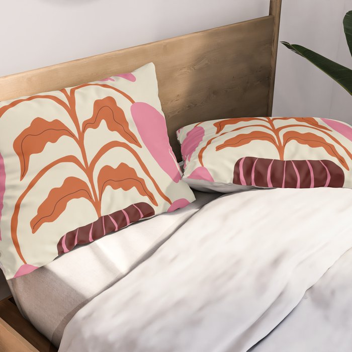Pink dropping flower pottery   Pillow Sham Gallery Image 2