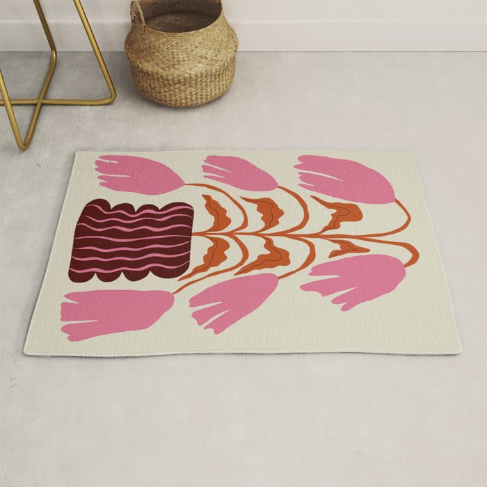 Pink dropping flower pottery   Rug Gallery Image 1