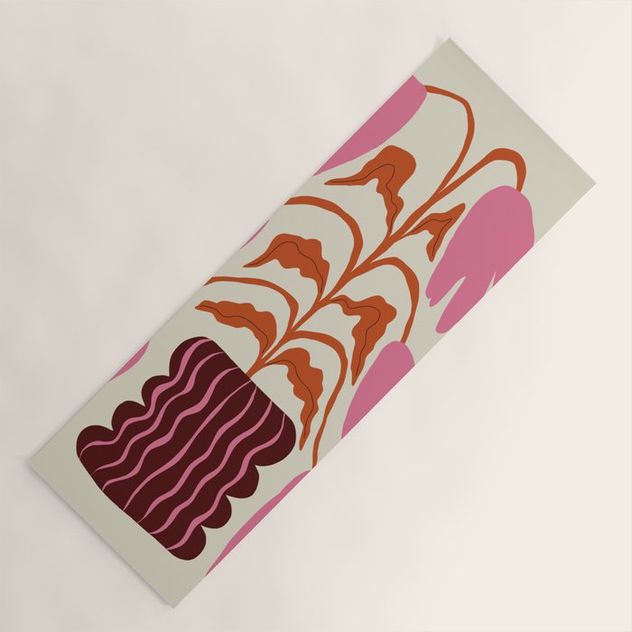Pink dropping flower pottery   Yoga Mat Gallery Image 1