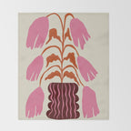 Pink dropping flower pottery   Throw Blanket Gallery Image 2