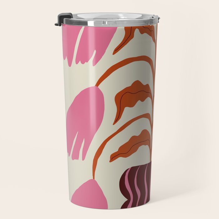Pink dropping flower pottery   Travel Mug Gallery Image 3