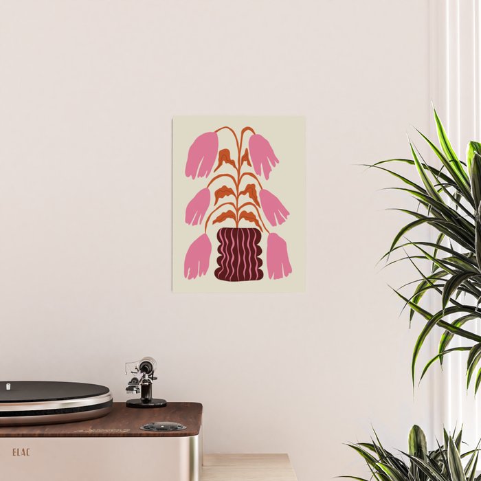 Pink dropping flower pottery   Poster Gallery Image 2