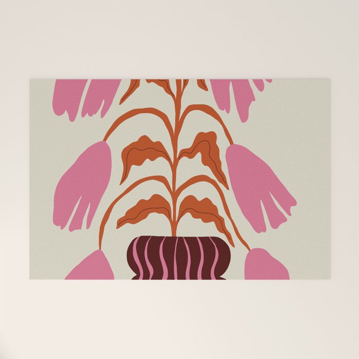 Pink dropping flower pottery   Welcome Mat Gallery Image 1