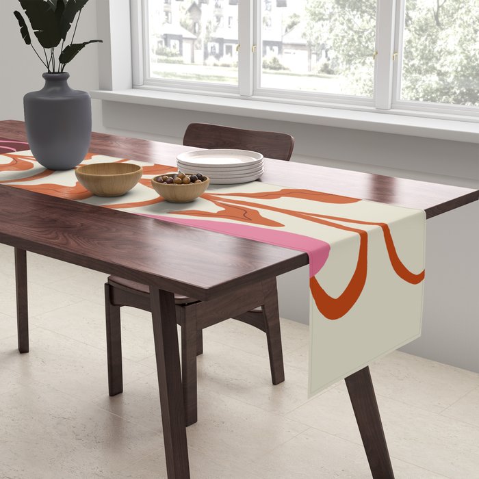 Pink dropping flower pottery   Table Runner Gallery Image 2